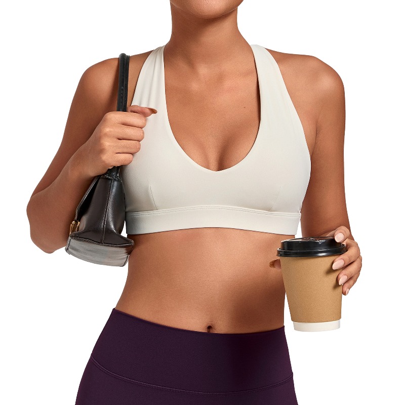 Sports Bra Racerback - Biustonosz sportowy Samless dla kobiet, modelujący,
